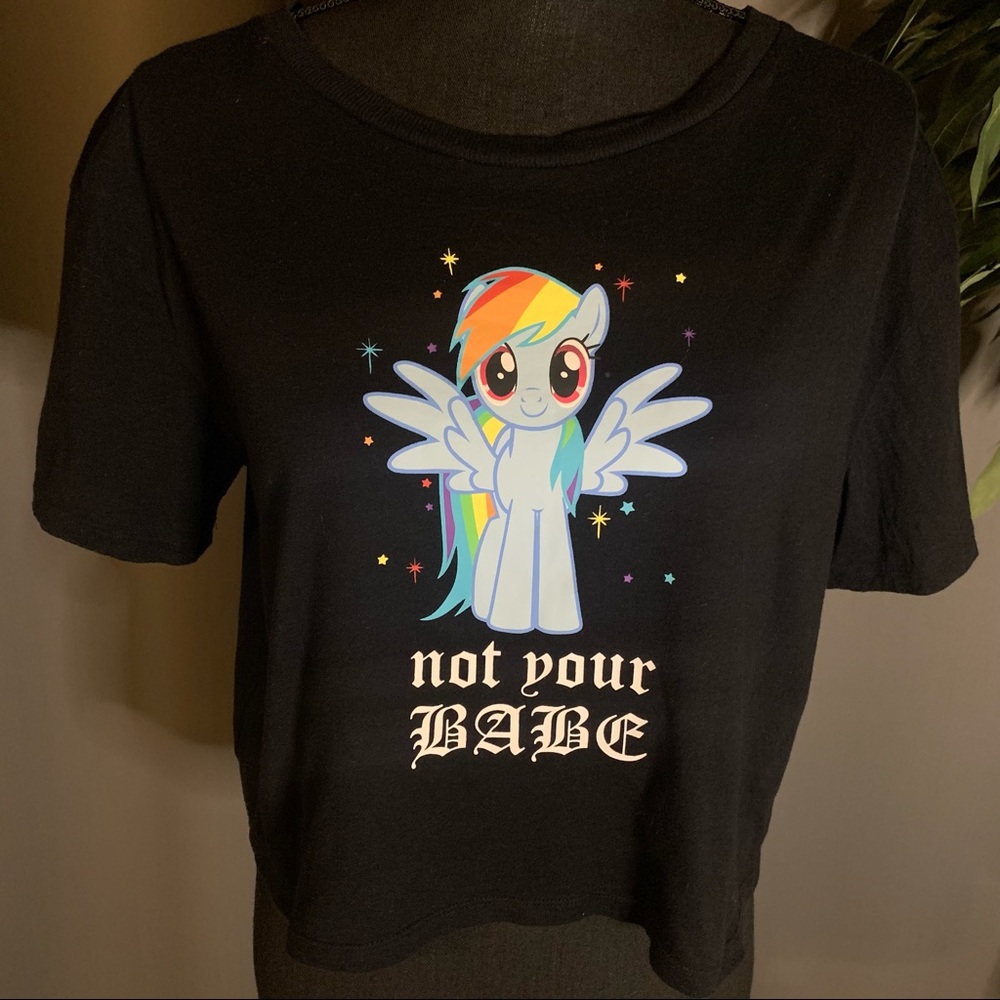 H&M x My Little Pony “NOT YOUR BABE” Black Cropped Tee